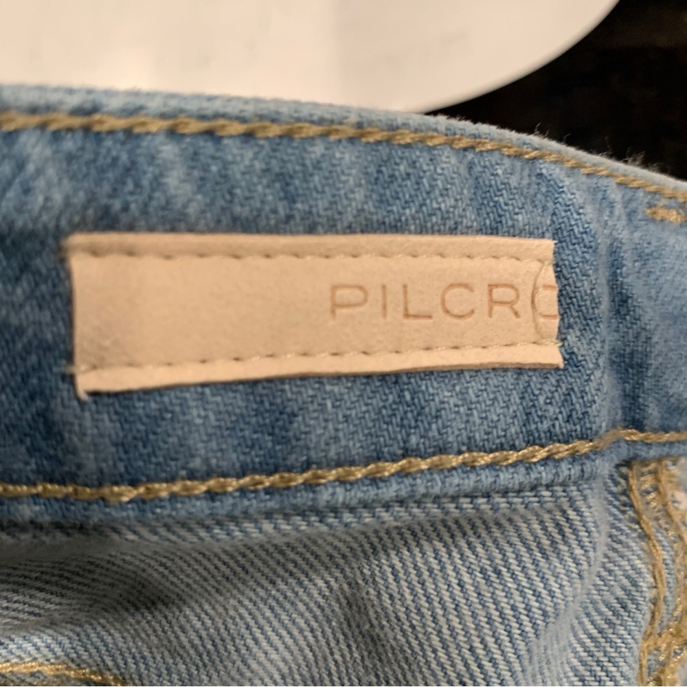 Anthropologie Pilcro Blue Denim Micro Short Frayed Raw Hem Shorts Size 3… - Picture 9 of 9